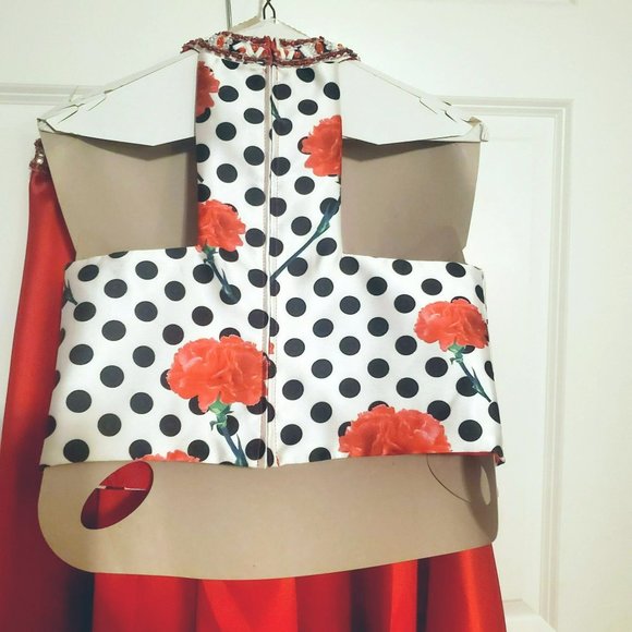 Temptation Red, Black, White and Green 2pc Dress Size 12 Pageant/Prom/Dance/Spec - Picture 5 of 7